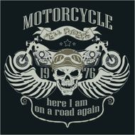 Motorcycle Design Template Logo Skull rider - vector illustrati