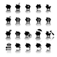 Piggy bank icons N5