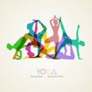 Yoga poses woman&#039;s silhouette