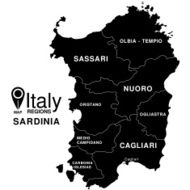 Regions map of Italy Mappa delle regione Sardinia N2