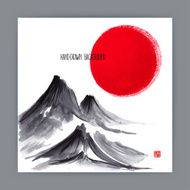 illustration with mountains