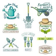 Set of logos for Shop garden farm organic garden