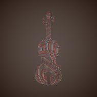 illustration with the multicolored violin N2