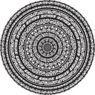Black ornamental round lace