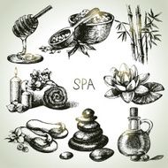 Spa sketch icon set N2