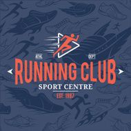 Running Club Label Template Over Shoes Seamless Pattern N2