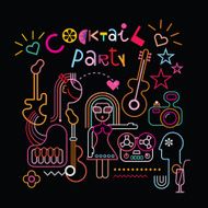 Cocktail party vector illustration N2