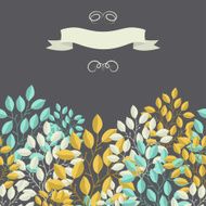 Natural background with branches of leaves and banner N3