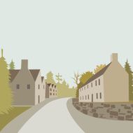 Mountain village background vector illustration N10