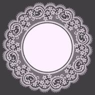 White Lace Doily Floral Pattern Gray Background N2