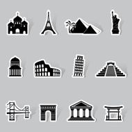 Landmarks icons set