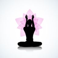 Man and pink lotus