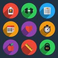 Fitness tracker flat icons N2