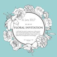 Floral background for wedding birthday invitation Vector hand N2