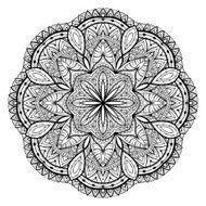 Ornamental black lace mandala N2