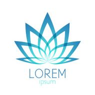 Beautiful turquoise lotus flower logo sign
