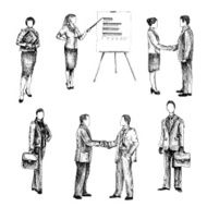 Business people sketch set N2