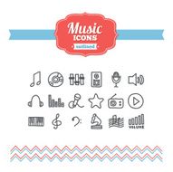 Set of hand-drawn music icons N2