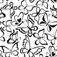 Seamless background butterflies silhouettes N4