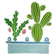 Watercolor cacti
