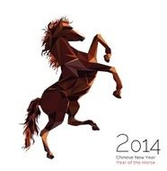Polygonal Horse isolated on white