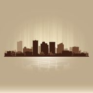 Phoenix Arizona brown skyline city silhouette
