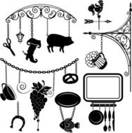 Set of different form metal sign boards