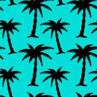 Seamless pattern with silhouettes coconut palm trees N29
