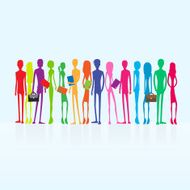 Group of Colorful Business People Students