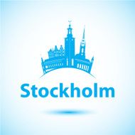 Vector silhouette of Stockholm Sweden City skyline