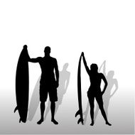Vector silhouette of a people N387