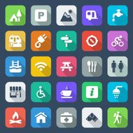 flat camping iconset