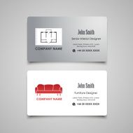 Interior and Furniture Designer vector business card template N2