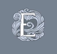 Vintage vector letter e in the Baroque style