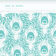 Soft peacock feathers vector horizontal torn seamless pattern background