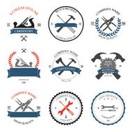 Vintage carpentry tools labels and design