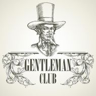 Gentlemens club Vintage vector illustration N2