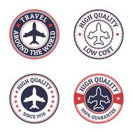 Set of vintage style flight label Vector logo design template N2