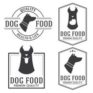 Vintage dog food badges and logotypes set