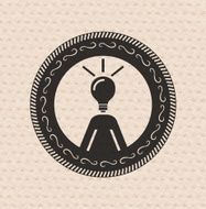 Vintage retro label human ideas resources icon