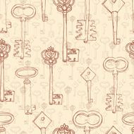 seamless pattern with retro keys N3