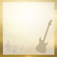 postcard with musical notes