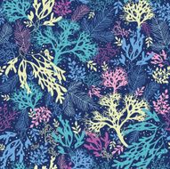 Seaweed Kingdom Seamless Pattern Background
