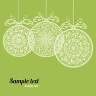Holiday card with Christmas balls and the space for text N2