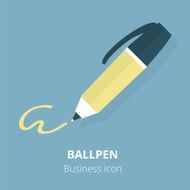 Business icon Ballpen Flat vector illustration