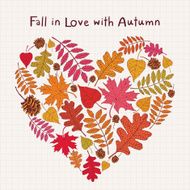 Love Autumn Fall leaves and cones