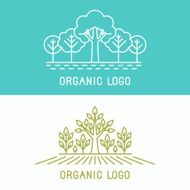 Vector trees and parks logo design elements