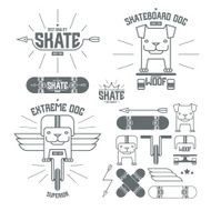 Skateboard dog emblems and icons N2
