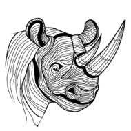 Rhino rhinoceros animal head as symbol for mascot
