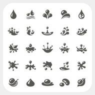 Water drop icons set